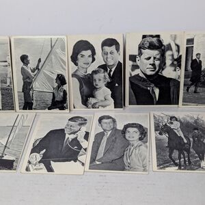 Vintage 1964 Topps John F Kennedy JFK Black and White Trading Cards Lot Of 9